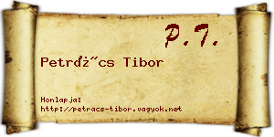 Petrács Tibor névjegykártya