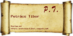 Petrács Tibor névjegykártya